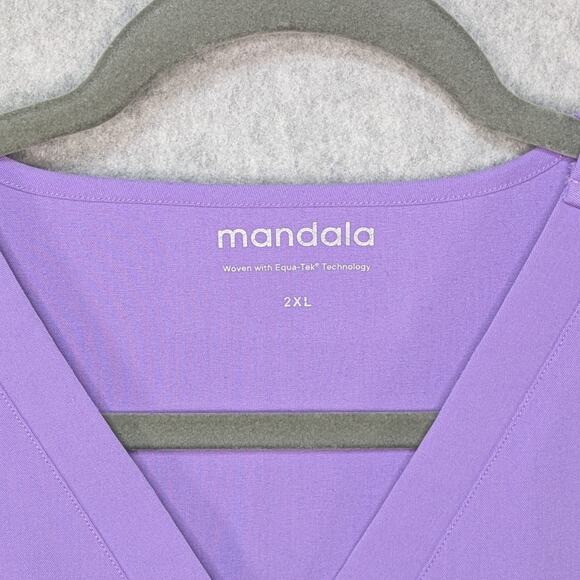 Mandala Scrub Tops Lot 3 Equa-Tek One Pocket Purple Lavender Gray Womens 2XL - Picture 14 of 16